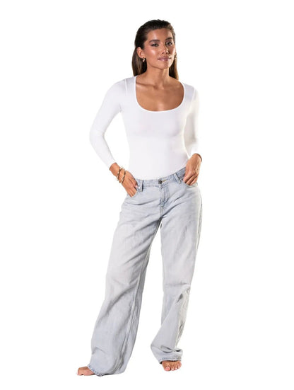 Long Sleeve Thong Bodysuit - SHAPOURA