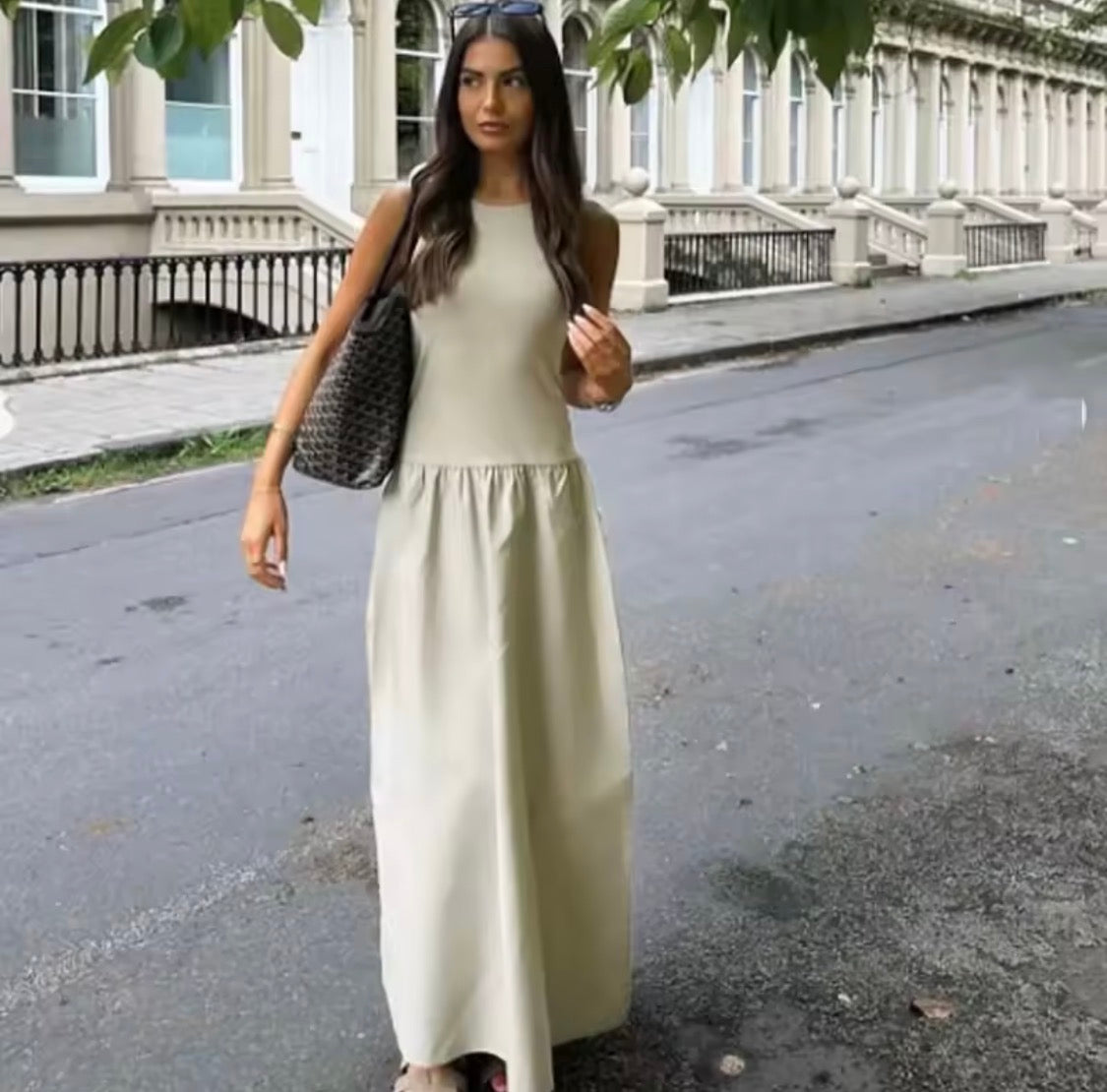 High-Neck Backless Dress