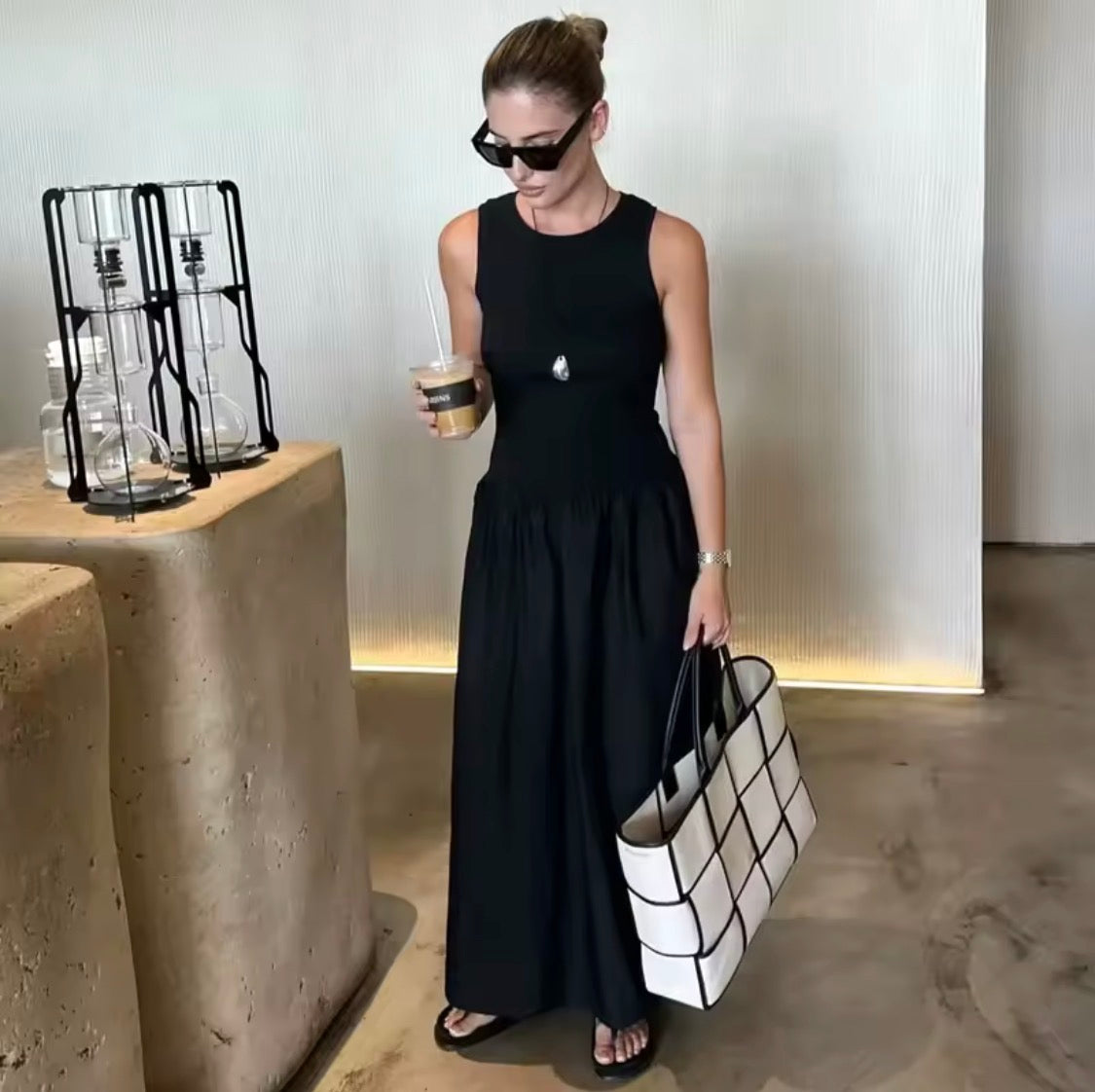 High-Neck Backless Dress