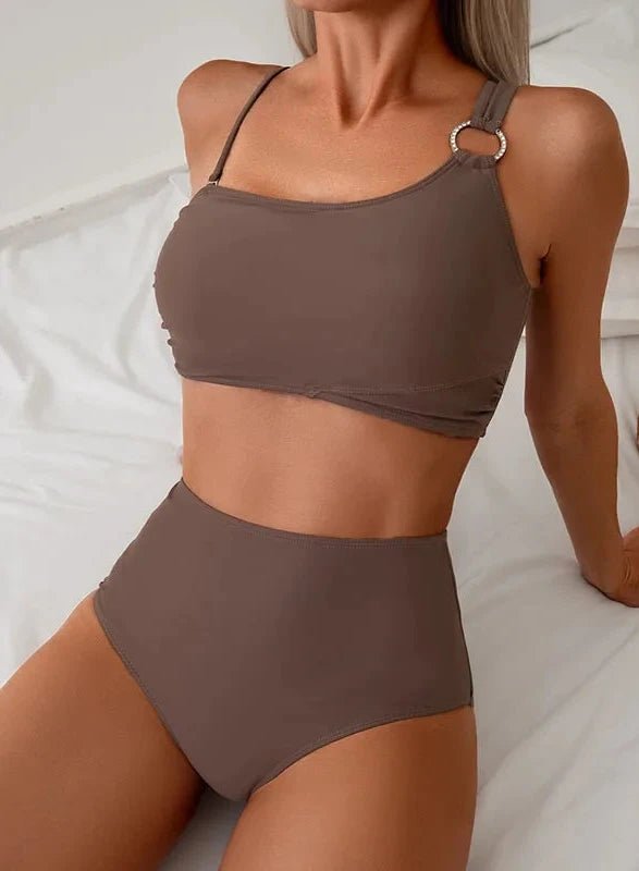 High-Waist Sculpting Two-Piece Swim Set - SHAPOURA