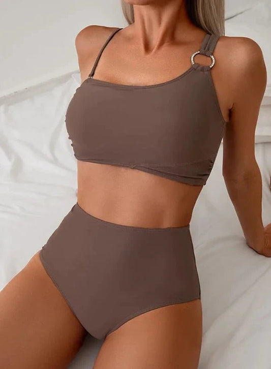 High-Waist Sculpting Two-Piece Swim Set - SHAPOURA