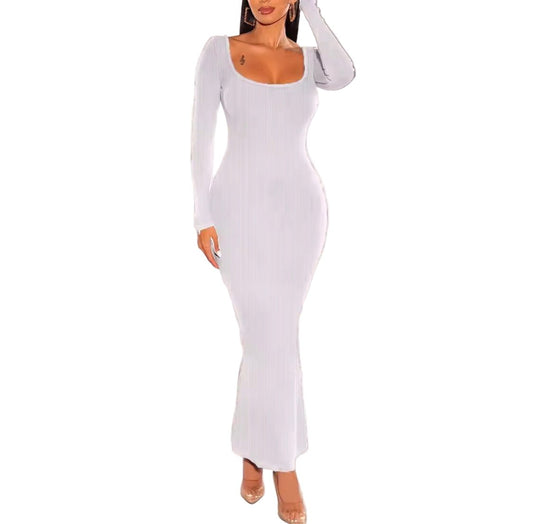 Ribbed Bodycon Dress - SHAPOURA
