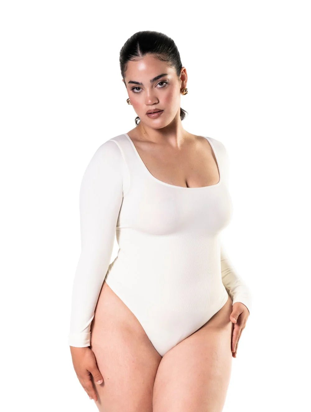 Long Sleeve Thong Bodysuit - SHAPOURA