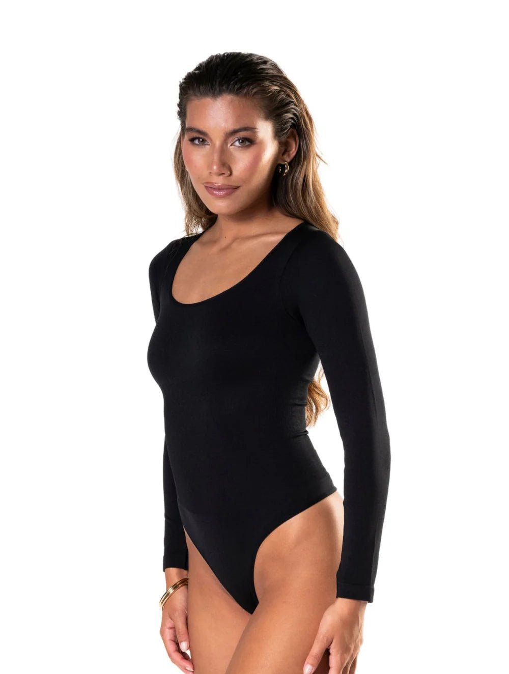 Long Sleeve Thong Bodysuit - SHAPOURA